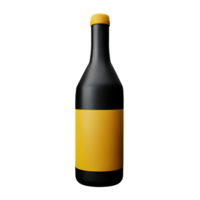 Wein Flasche mit ein Glas ai generativ png