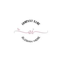 EI Initial logo monogram butterfly handwriting signature vector