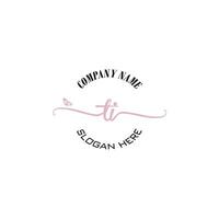 TI Initial logo monogram butterfly handwriting signature vector