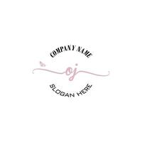 OJ Initial logo monogram butterfly handwriting signature vector