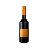 Wein Flasche mit ein Glas ai generativ png