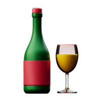 du vin bouteille avec une verre ai génératif png