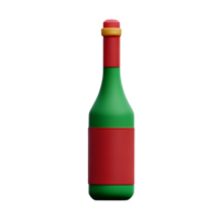 vino botella con un vaso ai generativo png