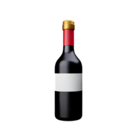Wine Bottle With A Glass AI Generative png