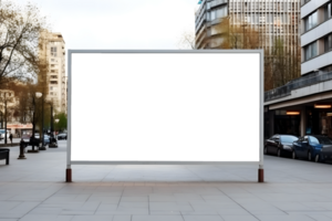 Urban Billboard Mockup with Blurred Cityscape Background, ai generated png