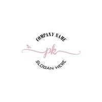 PK Initial logo monogram butterfly handwriting signature vector