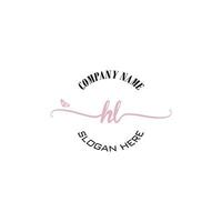 HL Initial logo monogram butterfly handwriting signature vector