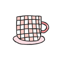 Tasse von Kaffee Karikatur Pastell- Gekritzel Hand zeichnen png