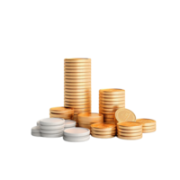 AI GENERATIve stack of coins. Pastel background. 3D rendering. Financial and investment business concepts png