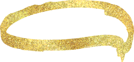 gyllene hand dragen ram med glitter png