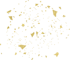 Golden decorative confetti png