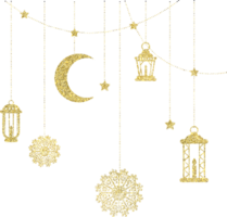 Ramadan kareem d'oro illustrazione png