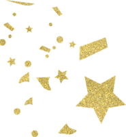 Golden decorative confetti png