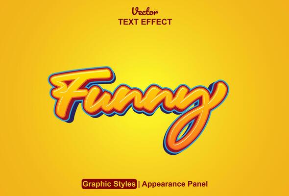 Funny text effect with orange graphic style and editable