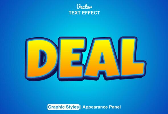 deal text effect with blue graphic style and editable