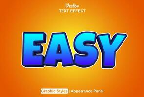 easy text effect with blue graphic style and editable. vector