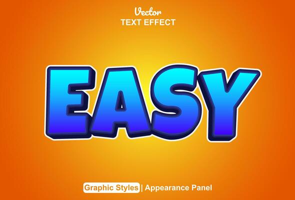 easy text effect with blue graphic style and editable.