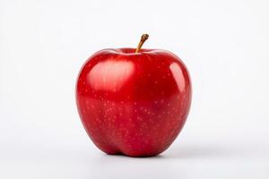 An apple on white background. Generative AI. photo