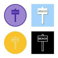 Beach Sign Vector Icon