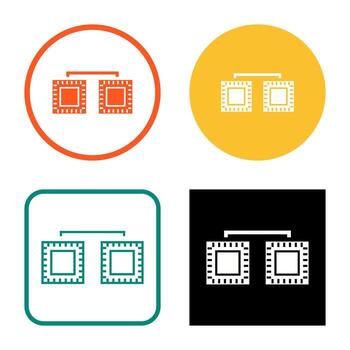 Unique Processors Connected Vector Icon