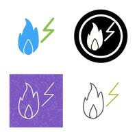 icono de vector de fuego de electricidad único