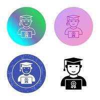 Unique Student Holding Degree Vector Icon