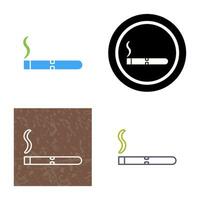 icono de vector de cigarro encendido único