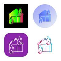 Unique Fire Consuming House Vector Icon