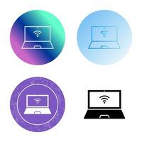 Unique Connected Laptop Vector Icon