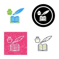 Unique Quill and Book Vector Icon