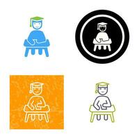 Unique Studying on Desk Vector Icon