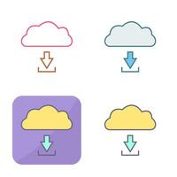 descarga única desde el icono de vector de nube