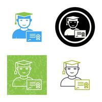 Unique Receiving Diploma Vector Icon