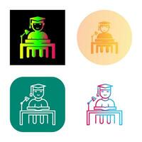 Unique Studying on Desk Vector Icon