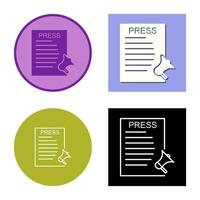 Unique Press Releases Vector Icon