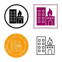 Unique Burning Building Vector Icon