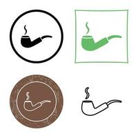 Unique Lit Smoking Pipe Vector Icon