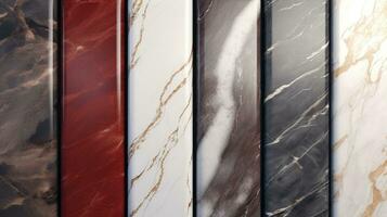 four different marble textures. Ai generated photo