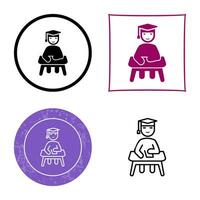 Unique Studying on Desk Vector Icon