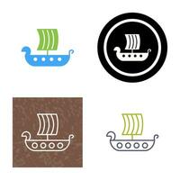 Viking Ship Vector Icon