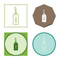 Unique Sold Tag Vector Icon