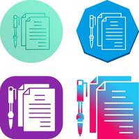 Unique Documents and Pen Vector Icon