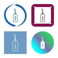 Unique Sold Tag Vector Icon