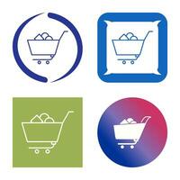 icono de vector de carrito de compras único ii