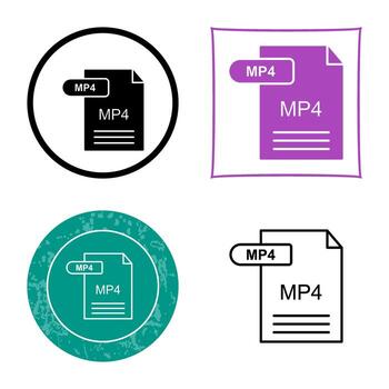 icono de vector de mp4