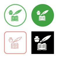 Unique Quill and Book Vector Icon