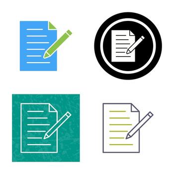 icono de vector de documento de edición único