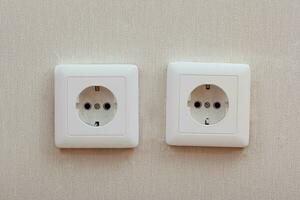 Two sockets for two-pin plugs photo