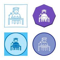 Unique Studying on Desk Vector Icon