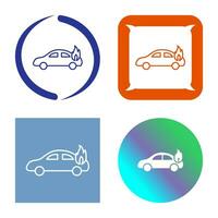 Unique Car on Fire Vector Icon